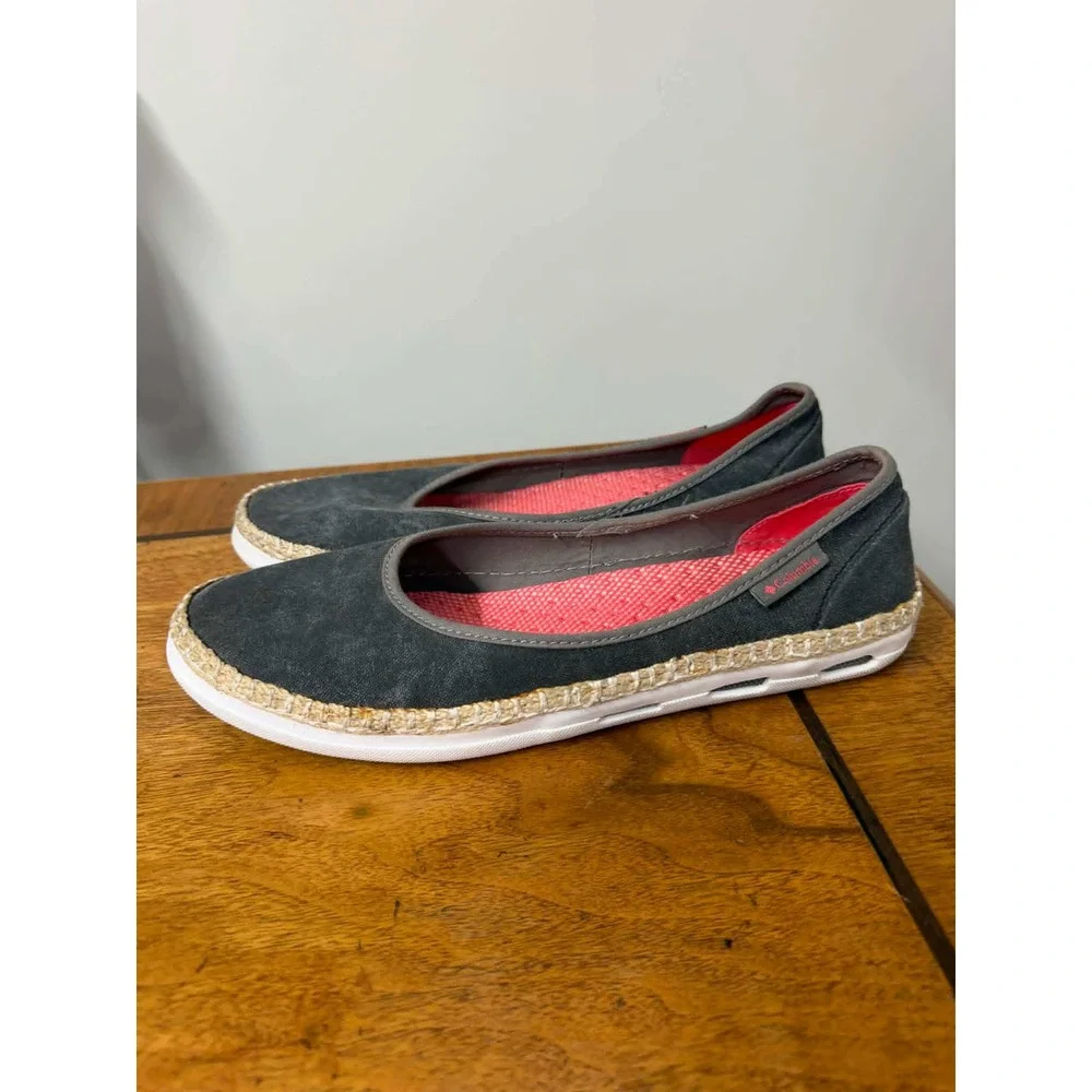 Columbia Womens 10 Sunrise Vent Grey‎ Canvas Espadrille Flats Shoes BL2686-011